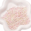 Perline di vetro irregolari rosa e bianche con finitura perlata per gioielli DIY - Circa 2-6mm Senza Foro 30g/Confezione (Circa 450 Pezzi) / Mix Giallo Rosa
