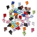Colorful painted alloy letter F beads for DIY jewelry making and bracelet accessories - Random Mixed Colors (5 Pcs/Pack) / Letter F