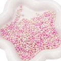 Perle di vetro irregolari rosa e bianche perlate in una ciotola a stella - Circa 2-6mm Senza Foro 30g/Confezione (Circa 450 Pezzi) / Mix Rosso Rosa Beige
