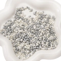 Perle di vetro irregolari bianche e grigio argento per gioielli fai-da-te in vassoio ceramico - Circa 2-6mm Senza Foro 30g/Confezione (Circa 450 Pezzi) / Mix Grigio Beige
