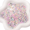 Perline di vetro perlescenti da 2-6 mm per fai da te e gioielli in una ciotola bianca - Circa 2-6mm Senza Foro 30g/Confezione (Circa 450 Pezzi) / Mix Colori Macaron