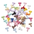 Colorful T-letter alloy beads for DIY jewelry and phone charms in macaron colors - Random Mixed Colors (5 Pcs/Pack) / Letter T