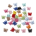 Colorful alloy painted W-shaped beads in various colors for DIY bracelet making - Random Mixed Colors (5 Pcs/Pack) / Letter W
