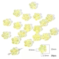 Iridescent yellow acrylic flower beads 15mm for DIY jewelry making 20 pieces - Five-Petal Flower / 20 Pieces Pack / Yellow