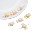 Perles en acrylique forme bonbon avec fini nacré crème pour création de bijoux DIY - 21x12mm Trou env. 2mm (5 pcs/Paquet) / Vert Pâle