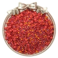 Mischung aus roten Glasperlen und Stiftperlen in einer Silberschale für DIY-Schmuck - 450g / Rot Serie