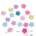 Iridescent acrylic flower beads for DIY jewelry making in assorted colors 15mm 20pcs - Five-Petal Flower / 20 Pieces Pack / Mixed Colors