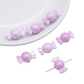Perles en acrylique rose en forme de bonbon avec fini nacré pour création de bijoux - 21x12mm Trou env. 2mm (5 pcs/Paquet) / Violet