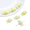 Perles en acrylique en forme de bonbon jaune pastel avec revêtement AB pour bijoux DIY - 21x12mm Trou env. 2mm (5 pcs/Paquet) / Jaune