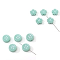 Perle a fiore e bottone in acrilico verde menta per creazione di gioielli fai-da-te - Ciano