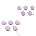 Set di perline in acrilico viola chiaro a fiori e tonde con quattro fori per DIY - Viola