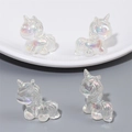 Perles licorne en acrylique irisées pour la création de bijoux DIY et l'artisanat - 25x26mm (Trou env. 2,5mm, 2 Pcs/Paquet) / Transparent