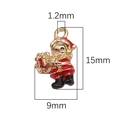 Detailed macro view showing the size dimensions of the colorful alloy Santa Claus pendant - Santa Claus Style(#2) / 1 Piece/Pack (9x15mm, Hole Diameter 1.2mm)