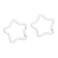 Pair of white star-shaped alloy lobster clasps for DIY keychains and bag accessories - 42mm (1 Piece) / White