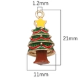 Detailed dimensions of green Christmas tree alloy pendant for DIY jewelry making - Christmas Tree Style(#3) / 1 Piece/Pack (11x21mm, Hole Diameter 1.2mm)