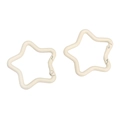 Star shaped metal keychain clips with cream white matte finish in a 2-piece set - 42mm (1 Piece) / Beige