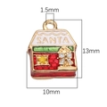 Makro-Detail des Weihnachtshaus-Anhängers aus Legierung mit Emaille und Maßangaben - 1er-Pack (10x13 mm, Lochdurchmesser 1,5 mm)