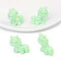 Pendentif licorne en acrylique vert clair irisé pour bracelets et bijoux DIY - 25x26mm (Trou env. 2,5mm, 2 Pcs/Paquet) / Couleur solide Vert herbe