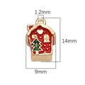 Detailansicht eines 14x9mm roten Weihnachts-Anhängers mit Maßangaben für DIY - 1er-Pack (9x14 mm, Lochdurchmesser 1,2 mm)