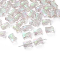 Glazen strikkralen met AB-regenboogcoating voor DIY-halskettingen en sieraden - 10 Stuks/Verpakking (1,5 mm Opening) / Lichtgrijs Groen