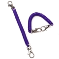 Purple spiral spring keychain with dual silver lobster clasps for anti-loss - Double Clasp (FKY118-02) / Light Purple