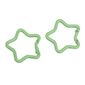 Lot de deux mousquetons étoiles vert clair en métal pour porte-clés DIY et sacs à main - Vert