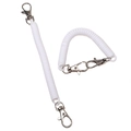 White spiral plastic spring keychain with silver lobster clasp variant for anti-loss - Double Clasp (FKY118-02) / White