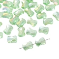 Hellgrüne Glasperlen in Schleifenform mit AB-Regenbogenbeschichtung für DIY-Schmuck - 10 Stück/Packung (1,5 mm Loch) / Grün
