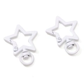 Set of two white star-shaped alloy lobster clasps with matte finish for DIY jewelry crafts - Star Style / 31x41x3.5mm (1 Piece/Pack) / White