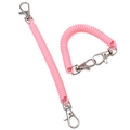Pink plastic spiral spring keychain with dual silver lobster clasps for DIY accessories - Double Clasp (FKY118-02) / Light Pink
