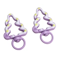 DIY light purple Christmas tree keychain clips with snow dripping and alloy hooks - Christmas Tree (FKY125) / 1 Piece/Pack (27x44x5mm) / Purple