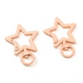 Star-shaped matte pink alloy lobster clasp with a 360-degree swivel ring for DIY crafts - Star Style / 31x41x3.5mm (1 Piece/Pack) / Apricot