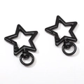 Glossy black star-shaped swivel lobster clasps for DIY keychains and jewelry making - Star Style / 31x41x3.5mm (1 Piece/Pack) / Black