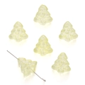 Cuentas de árbol de Navidad amarillo claro traslúcido para joyería artesanal - 15x16mm Agujero 1mm (10 unidades/paquete) / Amarillo