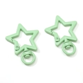 Light green star-shaped alloy lobster clasp with a 360-degree rotating ring for DIY crafts - Star Style / 31x41x3.5mm (1 Piece/Pack) / Light Green