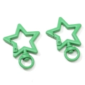 Star-shaped grass green alloy swivel lobster clasp for DIY jewelry making accessories - Star Style / 31x41x3.5mm (1 Piece/Pack) / Green
