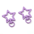 Two purple star-shaped lobster clasps with rotating metal rings for DIY jewelry crafting - Star Style / 31x41x3.5mm (1 Piece/Pack) / Dark Purple