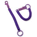 Purple spiral spring keychain with plastic swivel hook and o-ring connector - Card Ring (FKY118-03) / Light Purple