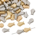 Fishbone shaped DIY jewelry beads in gold and silver plating for bracelet making - Fishbone / 30Pcs Pack / Silver