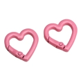 Pink heart-shaped alloy spring carabiner clips for DIY jewelry and keychains - Heart Style / 21x21x3.5mm (1 Piece/Pack) / Pink