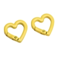 Pair of yellow painted heart-shaped alloy spring clasps for DIY jewelry making and crafts - Heart Style / 21x21x3.5mm (1 Piece/Pack) / Yellow