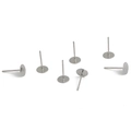 Flat head stainless steel earring posts for DIY jewelry making in silver finish - Silver / 6x12mm (100 Pieces/Pack)