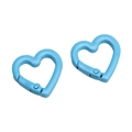 Light blue heart-shaped alloy spring clasp for DIY jewelry and keychain accessories - Heart Style / 21x21x3.5mm (1 Piece/Pack) / Blue