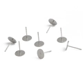DIY silver flat pad ear studs made of stainless steel for handmade earring design - 8x12mm (100 Pieces/Pack)