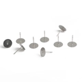 Flat head stainless steel stud earring posts for DIY jewelry making in silver tone - 10x12mm (100 Pieces/Pack)