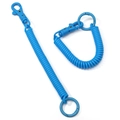 Flexible blue plastic spiral keychain coil with swivel hook for DIY bag charms - Card Ring (FKY118-03) / Lake Blue