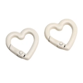 Creamy white heart-shaped alloy spring clasp for DIY jewelry making and keychains - Heart Style / 21x21x3.5mm (1 Piece/Pack) / Beige