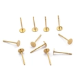 DIY Goldene Edelstahl-Ohrstecker mit flacher Platte für die Herstellung von handgefertigtem Schmuck - 4x12mm / Gold