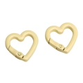Cream heart-shaped alloy spring clasp for DIY handmade jewelry and keychains - Heart Style / 21x21x3.5mm (1 Piece/Pack) / Pale Yellow