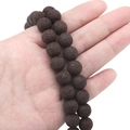 Deep brown and black natural lava stone round beads for DIY handmade bracelets and jewelry - Brown / 4mm (Approx 90pcs)